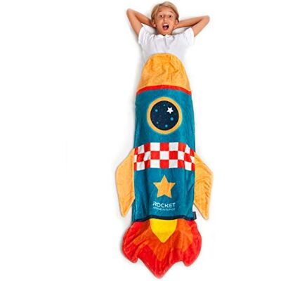 Kanguru Rocket Kids Fleecedeken van raketraket, kinderen, meisjes, cadeau voor verjaardag, dames, fleecedeken, kinderdeken, bankdeken, kinderslaapzak, meerkleurig, 50 x 142 cm Kanguru Rocket Kids Fleecedeken van raketraket, kinderen, meisjes, cadeau voor verjaardag, dames, fleecedeken, kinderdeken, bankdeken, kinderslaapzak, meerkleurig, 50 x 142 cm