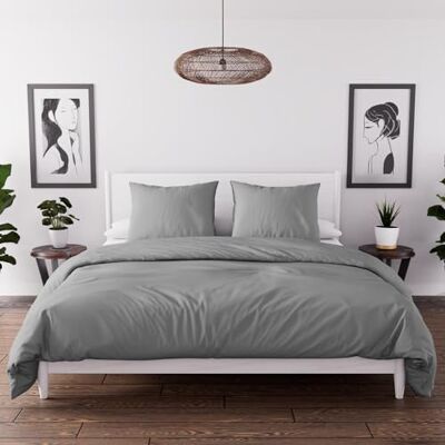 Intemporel Tijdloze dekbedovertrek, gewassen microvezel, grijs, 260 x 240 cm Intemporel Tijdloze dekbedovertrek, gewassen microvezel, grijs, 260 x 240 cm