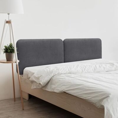 DHOME Hoofdeinde voor bed, glad, afgerond, van gladde stof, voor muur, akoestisch, absorberend, voor slaapkamer (As, 200 cm, dubbel) DHOME Hoofdeinde voor bed, glad, afgerond, van gladde stof, voor muur, akoestisch, absorberend, voor slaapkamer (As, 200 cm, dubbel)
