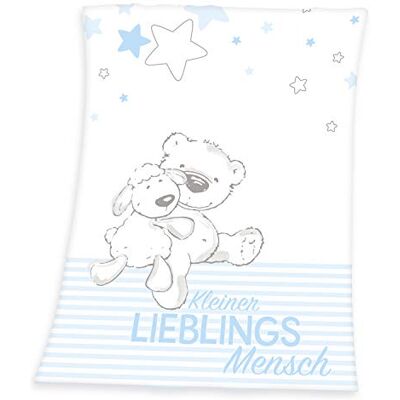 Herding Baby Best Lieblingsmensch microvezel deken 75 x 100 cm blauw Herding Baby Best Lieblingsmensch microvezel deken 75 x 100 cm blauw