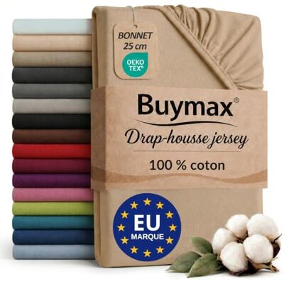 Buymax Hoeslaken 120 x 200 cm – 100% katoen – zand Zachte en ademende jersey, Oeko-Tex gecertificeerd, hoogte tot 25 cm en elastiek rondom voor een betrouwbare grip. Buymax Hoeslaken 120 x 200 cm – 100% katoen – zand Zachte en ademende jersey, Oeko-Tex gecertificeerd, hoogte tot 25 cm en elastiek rondom voor een betrouwbare grip.