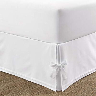 Laura Ashley Home Op maat gemaakte lattenbodem, hoekgeknoopt, luxe slaapkamerdecoratie, kreuk- en lichtbestendig (wit, twin bed) Laura Ashley Home Op maat gemaakte lattenbodem, hoekgeknoopt, luxe slaapkamerdecoratie, kreuk- en lichtbestendig (wit, twin bed)
