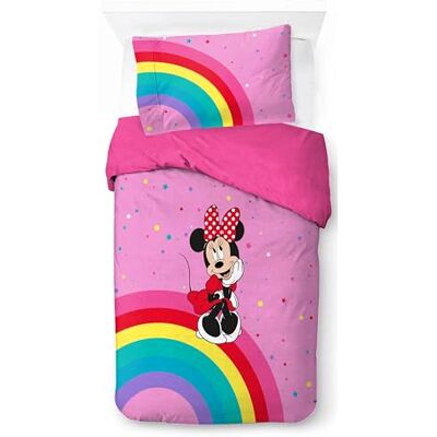 Jay Franco Disney Minnie Mouse Rainbow Dekbedovertrekset, 100% katoen, eenpersoonsbed, inclusief kussensloop, 50 x 70 cm Jay Franco Disney Minnie Mouse Rainbow Dekbedovertrekset, 100% katoen, eenpersoonsbed, inclusief kussensloop, 50 x 70 cm