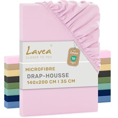Lavea ® Hoeslaken, 140 x 200 cm, microvezel, roze Microvezel hoeslaken, 20 cm hoogte, met elastiek rondom, zacht, ademend, Oeko-Tex®-gecertificeerd Lavea ® Hoeslaken, 140 x 200 cm, microvezel, roze Microvezel hoeslaken, 20 cm hoogte, met elastiek rondom, zacht, ademend, Oeko-Tex®-gecertificeerd