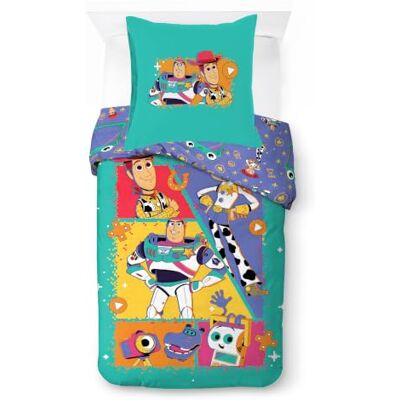 Jay Franco Disney Toy Story dekbedovertrekset voor kinderen, ultrazacht, 100% katoen, met kussensloop, officieel gelicentieerd product, blauwgroen, 2-delig, eenpersoonsbed Jay Franco Disney Toy Story dekbedovertrekset voor kinderen, ultrazacht, 100% katoen, met kussensloop, officieel gelicentieerd product, blauwgroen, 2-delig, eenpersoonsbed