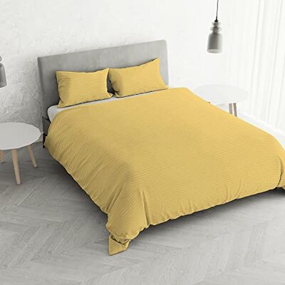 Italian Bed Linen CP-ST-2P Dekbedovertrek Satijn Strepen, Polyester, Geel, 2-zits Italian Bed Linen CP-ST-2P Dekbedovertrek Satijn Strepen, Polyester, Geel, 2-zits