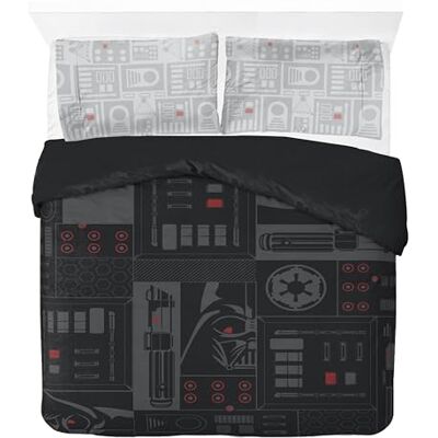 Jay Franco Star Wars Darth Vader Dekbedovertrekset voor tweepersoonsbed, 100% katoen, inclusief kussenslopen 50 x 70 cm Jay Franco Star Wars Darth Vader Dekbedovertrekset voor tweepersoonsbed, 100% katoen, inclusief kussenslopen 50 x 70 cm