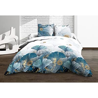 Le linge de Jules Bedlaken + hoeslaken 160 x 200 + 2 T, puur katoen, 57 draden/cm², Ginko blauw, 160 x 200 cm, ginko blauw, 160 x 200 cm Le linge de Jules Bedlaken + hoeslaken 160 x 200 + 2 T, puur katoen, 57 draden/cm², Ginko blauw, 160 x 200 cm, ginko blauw, 160 x 200 cm