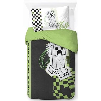 Jay Franco Minecraft Creeper Doodle 100% katoenen dekbedovertrekset voor eenpersoonsbed beddengoed inclusief kussensloop 50 x 70 cm Jay Franco Minecraft Creeper Doodle 100% katoenen dekbedovertrekset voor eenpersoonsbed beddengoed inclusief kussensloop 50 x 70 cm