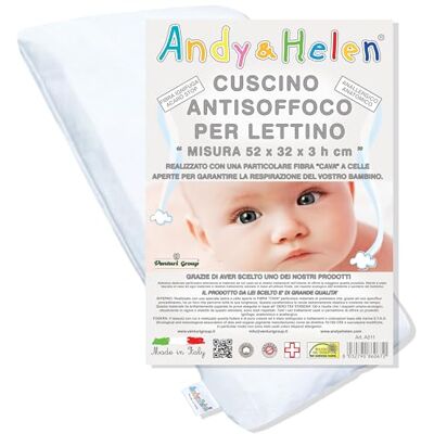 ANDY & HELEN Anti-knisperkussen voor babybed met stangen met katoenen voering ANDY & HELEN Anti-knisperkussen voor babybed met stangen met katoenen voering