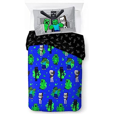 Jay Franco Minecraft Riposte, Beddengoed voor kinderen, 140 x 200 cm, 100% katoen, eenpersoonsbed, inclusief dekbedovertrek en kussensloop, geschikt voor bedden van 90 x 190 cm tot 90 x 200 cm Jay Franco Minecraft Riposte, Beddengoed voor kinderen, 140 x 200 cm, 100% katoen, eenpersoonsbed, inclusief dekbedovertrek en kussensloop, geschikt voor bedden van 90 x 190 cm tot 90 x 200 cm