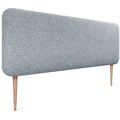 DHOME Hoofdeinde voor bed, glad, afgerond, van gladde stof, met poten, akoestisch, absorberend, voor slaapkamer (parelgrijs, 150 cm) DHOME Hoofdeinde voor bed, glad, afgerond, van gladde stof, met poten, akoestisch, absorberend, voor slaapkamer (parelgrijs, 150 cm)
