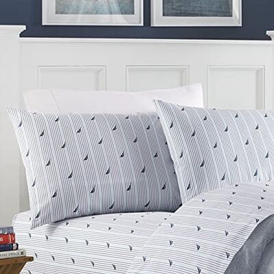 Nautica XL eenpersoonsbed lakenset, katoenen perkal beddengoed, sierlijk en fris, stijlvolle woondecoratie en slaapzaal slaapkamer essentials (Audley blauw, bed Nautica XL eenpersoonsbed lakenset, katoenen perkal beddengoed, sierlijk en fris, stijlvolle woondecoratie en slaapzaal slaapkamer essentials (Audley blauw, bed