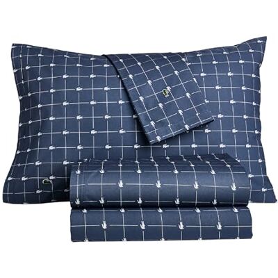 Lacoste Vintage indigo eenpersoons lakenset Lacoste Vintage indigo eenpersoons lakenset