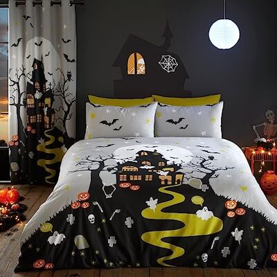 Bedlam Halloween spookhuis dekbedovertrek Eenpersoons (140 x 200 cm) Glow in the dark beddengoed spookhuis dekbedovertrek Halloween decoraties Bijpassend gordijn verkrijgbaar Bedlam Halloween spookhuis dekbedovertrek Eenpersoons (140 x 200 cm) Glow in the dark beddengoed spookhuis dekbedovertrek Halloween decoraties Bijpassend gordijn verkrijgbaar