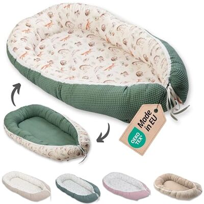 ULLENBOOM Babynestje Oeko-Tex materialen Gemaakt in de EU Pasgeboren babynest Draagbaar reisbed, gevoerd en wasbaar (55 x 95 cm) ULLENBOOM Babynestje Oeko-Tex materialen Gemaakt in de EU Pasgeboren babynest Draagbaar reisbed, gevoerd en wasbaar (55 x 95 cm)