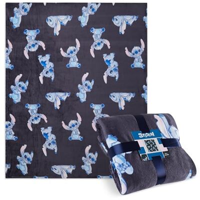 Disney Fleecedeken voor kinderen, jongeren, 150 x 130 cm, stitch, deken, Spiderman, deken, Star Wars, Baby Yoda (blauw Stitch) Disney Fleecedeken voor kinderen, jongeren, 150 x 130 cm, stitch, deken, Spiderman, deken, Star Wars, Baby Yoda (blauw Stitch)