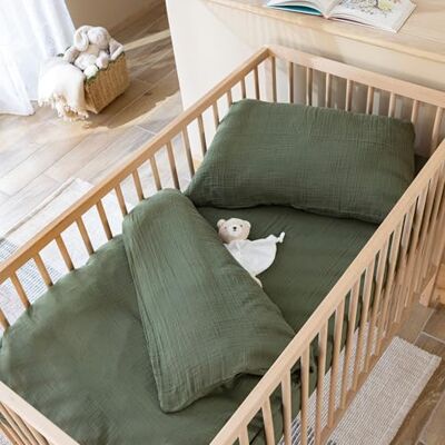 Terre de Nuit Dekbedovertrek voor baby's, 80 x 120 cm, katoenen gaas, kaki, NOA Matière : 100% gaze de coton, Nombre de fils : 57 fils/cm², Motif : Uni, Confort et douceur, Facile d'entretien Terre de Nuit Dekbedovertrek voor baby's, 80 x 120 cm, katoenen gaas, kaki, NOA Matière : 100% gaze de coton, Nombre de fils : 57 fils/cm², Motif : Uni, Confort et douceur, Facile d'entretien