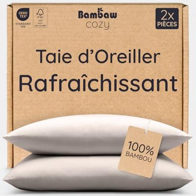 Bambaw Bamboe Kussensloop, 65 x 65 cm, 2 stuks, rechthoekig, hypoallergeen, laken van bamboe, tegen mijten, beddengoed, verkoelend en temperatuurregulerend laken (zandkleurig) Bambaw Bamboe Kussensloop, 65 x 65 cm, 2 stuks, rechthoekig, hypoallergeen, laken van bamboe, tegen mijten, beddengoed, verkoelend en temperatuurregulerend laken (zandkleurig)