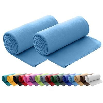 wometo 2 stuks omkeerbare deken 130 x 160 cm, stof, blauw, 130 x 160 cm Met anti-pilling en paspelrand, in praktische set van 2 wometo 2 stuks omkeerbare deken 130 x 160 cm, stof, blauw, 130 x 160 cm Met anti-pilling en paspelrand, in praktische set van 2
