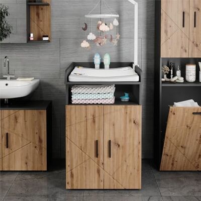 Vicco Aankleedcommode Irma, antraciet/goudkleurig eiken, 60 x 97 cm Vicco Aankleedcommode Irma, antraciet/goudkleurig eiken, 60 x 97 cm