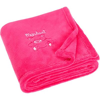 Playshoes Fleecedeken, babydeken, veelzijdige knuffeldeken voor kinderen, 75 x 100 cm, met geborduurde beer Playshoes Fleecedeken, babydeken, veelzijdige knuffeldeken voor kinderen, 75 x 100 cm, met geborduurde beer