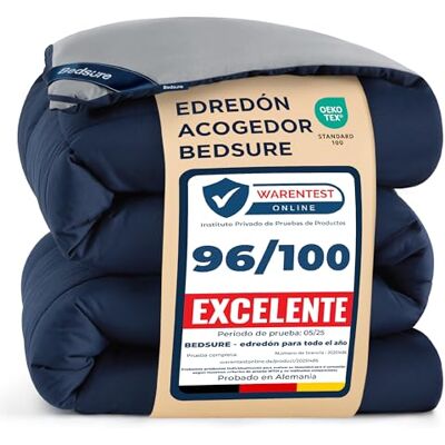 Bedsure Dekbed, 155 x 220 cm, warm, blauw dekbed 300 g/m², voor tweepersoonsbed, 220 x 155 cm, met hoeklussen, machinewasbaar Bedsure Dekbed, 155 x 220 cm, warm, blauw dekbed 300 g/m², voor tweepersoonsbed, 220 x 155 cm, met hoeklussen, machinewasbaar