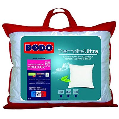 DODO Kussen ultra-opblaasbaar, 60 x 60 cm, pluizig comfort, gemaakt in Frankrijk, Maxiconfort Thermolite Ultra, zacht en milieuvriendelijk, machinewasbaar op 40 °C DODO Kussen ultra-opblaasbaar, 60 x 60 cm, pluizig comfort, gemaakt in Frankrijk, Maxiconfort Thermolite Ultra, zacht en milieuvriendelijk, machinewasbaar op 40 °C