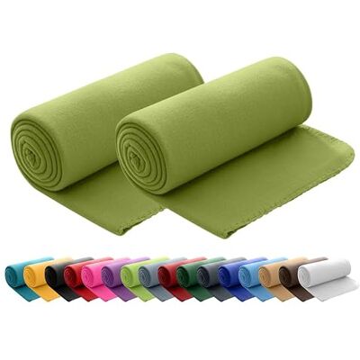wometo 2 stuks omkeerbare deken 130 x 160 cm, stof, groen, 130 x 160 cm Met anti-pilling en paspelrand, in praktische set van 2 wometo 2 stuks omkeerbare deken 130 x 160 cm, stof, groen, 130 x 160 cm Met anti-pilling en paspelrand, in praktische set van 2