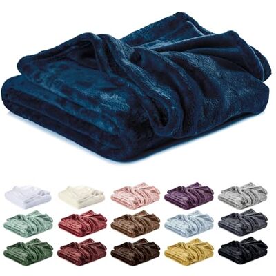 Lavea ® Fleecedeken, 270 x 240 cm, King Size, zacht, warme deken van zachte microvezel, voor bank en bed, ademend en gemakkelijk te wassen, nachtblauw Lavea ® Fleecedeken, 270 x 240 cm, King Size, zacht, warme deken van zachte microvezel, voor bank en bed, ademend en gemakkelijk te wassen, nachtblauw