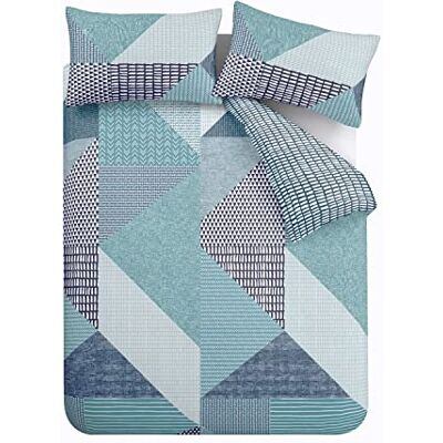 Catherine Lansfield Larsson Geo Easy Care Double Dekbedovertrekset Teal Catherine Lansfield Larsson Geo Easy Care Double Dekbedovertrekset Teal