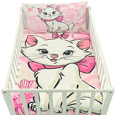 Disney Marie Aristochats Dekbedovertrek voor baby's, 100 x 135 cm en kussensloop van 40 x 60 cm, beddengoed voor baby's van 60 x 120 of 70 x 140 cm, dekbedovertrek voor peuters Disney Marie Aristochats Dekbedovertrek voor baby's, 100 x 135 cm en kussensloop van 40 x 60 cm, beddengoed voor baby's van 60 x 120 of 70 x 140 cm, dekbedovertrek voor peuters