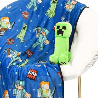 Jay Franco Minecraft Creeper 2 stuks pluizige knuffeldekens van superzacht pluche voor kinderen, 130 x 150 cm Jay Franco Minecraft Creeper 2 stuks pluizige knuffeldekens van superzacht pluche voor kinderen, 130 x 150 cm