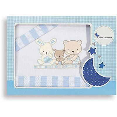 Interbaby Set voor wieg Love Blauw Interbaby Set voor wieg Love Blauw