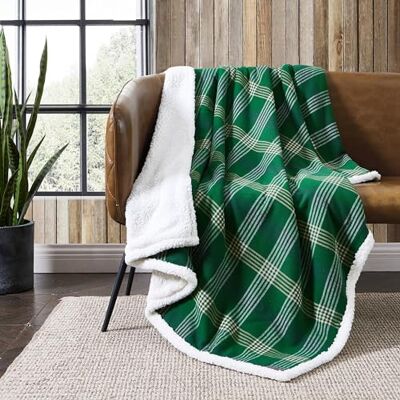 Eddie Bauer Omkeerbare sprei van katoenflanel voor woondecoratie Omkeerbaar sherpa-beddengoed voor alle seizoenen (Union Bay Green) Eddie Bauer Omkeerbare sprei van katoenflanel voor woondecoratie Omkeerbaar sherpa-beddengoed voor alle seizoenen (Union Bay Green)