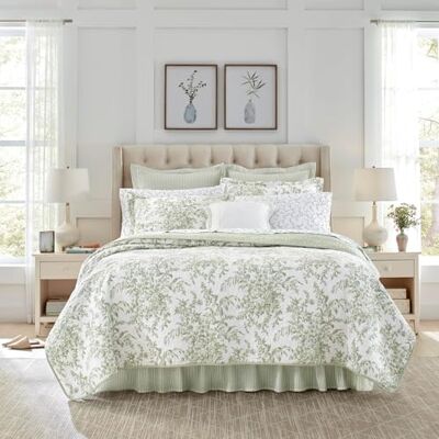 Laura Ashley Home Omkeerbaar katoenen beddengoedset met bijpassende kussenslopen, lichte woondecoratie voor alle seizoenen, Bedford/Off-White, eenpersoonsbed Laura Ashley Home Omkeerbaar katoenen beddengoedset met bijpassende kussenslopen, lichte woondecoratie voor alle seizoenen, Bedford/Off-White, eenpersoonsbed