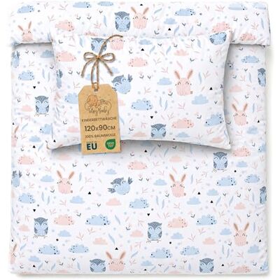 Totsy Baby Baby beddengoed set 90x120cm Set kinderbedlinnen kussen 40x60 en dekbed Katoen Uil motief Totsy Baby Baby beddengoed set 90x120cm Set kinderbedlinnen kussen 40x60 en dekbed Katoen Uil motief