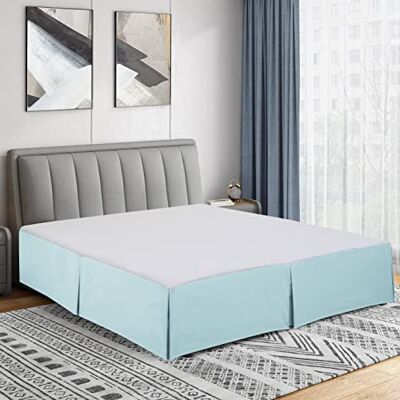 Cathay Home Geplooide bedrok van geborstelde microvezel, dubbel, eenvoudig te installeren, ultrazacht, kleurvast en kreukvrij, turquoise, eenpersoonsbed Cathay Home Geplooide bedrok van geborstelde microvezel, dubbel, eenvoudig te installeren, ultrazacht, kleurvast en kreukvrij, turquoise, eenpersoonsbed