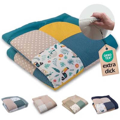 ULLENBOOM Kruipmat voor baby's, 100 x 100 cm, 100% Oeko-Tex materialen, gemaakt in de EU, dik en zacht, junglepatroon, ideaal als babydeken, boxmat en speeldeken voor ULLENBOOM Kruipmat voor baby's, 100 x 100 cm, 100% Oeko-Tex materialen, gemaakt in de EU, dik en zacht, junglepatroon, ideaal als babydeken, boxmat en speeldeken voor