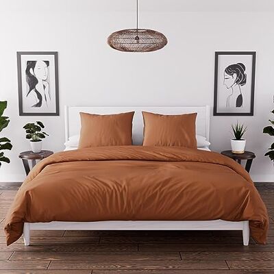 Intemporel Soleil d'ocre Beddengoed, dekbedovertrek van gewassen microvezel, bohemian, terra (oranje-bruin), 260 x 240 cm Intemporel Soleil d'ocre Beddengoed, dekbedovertrek van gewassen microvezel, bohemian, terra (oranje-bruin), 260 x 240 cm