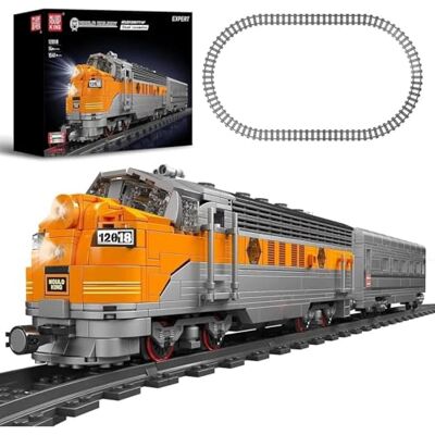 Mould King 12018 Technische stoomtrein bouwset, 1541 delen, op afstand bestuurd ledlicht, bouwset, technische spoorwegset, cadeau voor volwassenen en jongeren Mould King 12018 Technische stoomtrein bouwset, 1541 delen, op afstand bestuurd ledlicht, bouwset, technische spoorwegset, cadeau voor volwassenen en jongeren