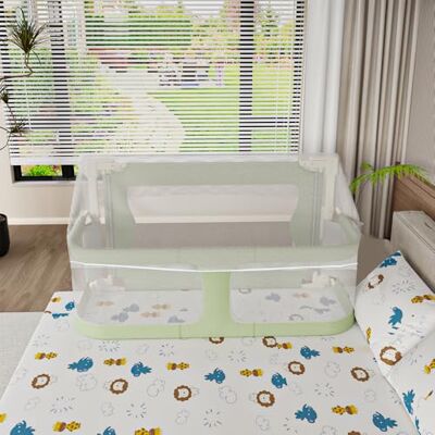 LANTUS Veiligheidshek voor kinderen, babybed met muggennet, raam van ademend en zichtbaar netweefsel, voor baby's van 1 tot 36 maanden, robuust metalen frame, 120 x 50 x 105 cm (mintgroen) LANTUS Veiligheidshek voor kinderen, babybed met muggennet, raam van ademend en zichtbaar netweefsel, voor baby's van 1 tot 36 maanden, robuust metalen frame, 120 x 50 x 105 cm (mintgroen)