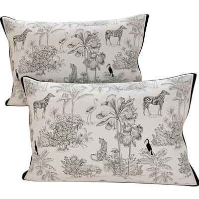 PETTI Artigiani Italiani Kussenslopen voor bed, set van 2 kussenslopen 50 x 80 cm, kussensloop van hypoallergene microvezel, gemaakt in Italië, diermotief 02 PETTI Artigiani Italiani Kussenslopen voor bed, set van 2 kussenslopen 50 x 80 cm, kussensloop van hypoallergene microvezel, gemaakt in Italië, diermotief 02