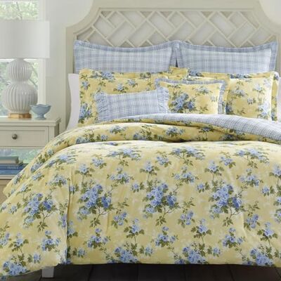 Laura Ashley Beddengoedset, katoen, pastelgeel, tweepersoonsbed Laura Ashley Beddengoedset, katoen, pastelgeel, tweepersoonsbed