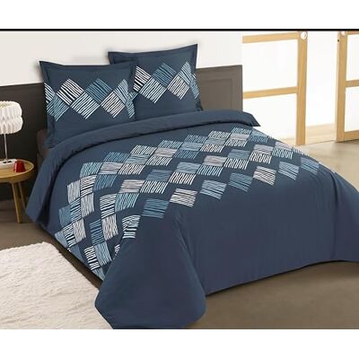 Vision Nora 100% katoen Tweepersoons beddengoed 200 x 200 cm met 2 kussenslopen 65 x 65 cm voor tweepersoonsbed Zachte en comfortabele stof Kleur: blauw Oeko-Tex gecertificeerd Vision Nora 100% katoen Tweepersoons beddengoed 200 x 200 cm met 2 kussenslopen 65 x 65 cm voor tweepersoonsbed Zachte en comfortabele stof Kleur: blauw Oeko-Tex gecertificeerd