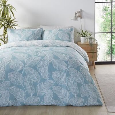 Fusion Matteo Kingsize beddengoedset met dekbedovertrek en 2 kussenslopen 230 x 220 cm, omkeerbaar patroon, polykatoen, wit/blauw Fusion Matteo Kingsize beddengoedset met dekbedovertrek en 2 kussenslopen 230 x 220 cm, omkeerbaar patroon, polykatoen, wit/blauw
