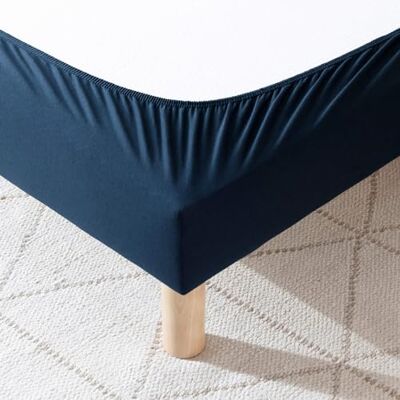 Terre de Nuit Laken van katoen, jersey, marineblauw, 160 x 190 tot 180 x 200 cm Terre de Nuit Laken van katoen, jersey, marineblauw, 160 x 190 tot 180 x 200 cm
