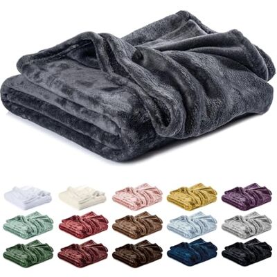 Lavea ® Fleecedeken van microvezel, 220 x 240 cm, antraciet Zachte en warme fleecedeken, grote bankdeken voor bed en bank, pluizig, ademend en onderhoudsvriendelijk Lavea ® Fleecedeken van microvezel, 220 x 240 cm, antraciet Zachte en warme fleecedeken, grote bankdeken voor bed en bank, pluizig, ademend en onderhoudsvriendelijk