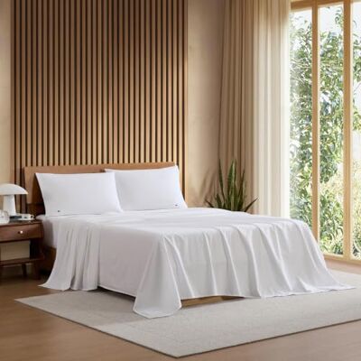 Lacoste Beddengoedset, 100% katoen, perkal, effen, wit, kingsize Lacoste Beddengoedset, 100% katoen, perkal, effen, wit, kingsize