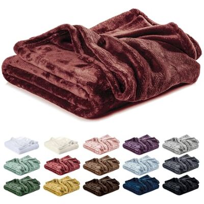 Lavea ® Fleecedeken van microvezel, 220 x 240 cm, bordeaux Zachte en warme fleecedeken, grote bankdeken voor bed en bank, wollig, ademend en onderhoudsvriendelijk Lavea ® Fleecedeken van microvezel, 220 x 240 cm, bordeaux Zachte en warme fleecedeken, grote bankdeken voor bed en bank, wollig, ademend en onderhoudsvriendelijk